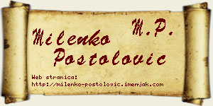 Milenko Postolović vizit kartica